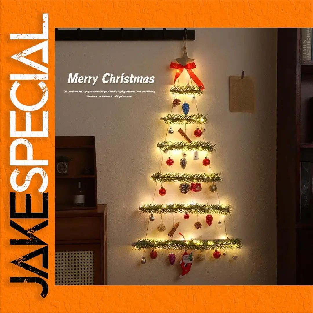 Rustic Wall-Mounted Christmas Tree Decoration 1 Rustic Wall-Mounted Christmas Tree Decoration