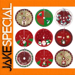 Festive 60cm Christmas Tree Skirt with Holiday Designs