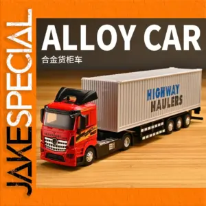 Vivid Red Scania Container Truck Model