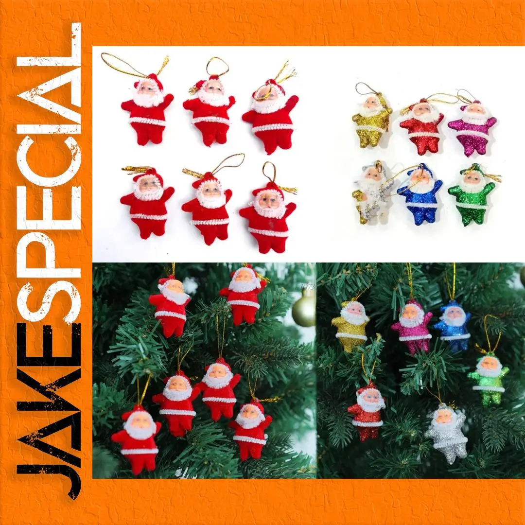 Colorful Santa Ornaments Set for Holiday Decor 1 Colorful Santa Ornaments Set for Holiday Decor