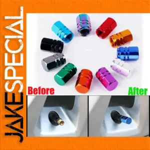 Vibrant Aluminum Car Tire Valve Caps Pack