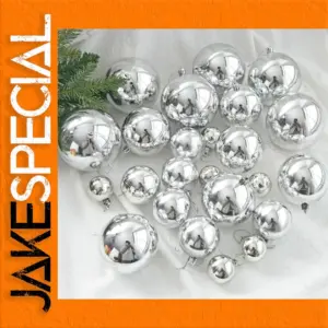 Elegant Silver Christmas Ornaments Set