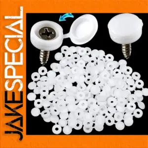 White Hinged Plastic Screw Cap Covers Set