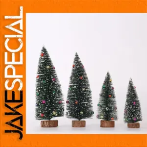 Mini Flocked Christmas Tree Set for Desk