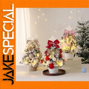 Festive Snow-Frosted Tabletop Christmas Tree