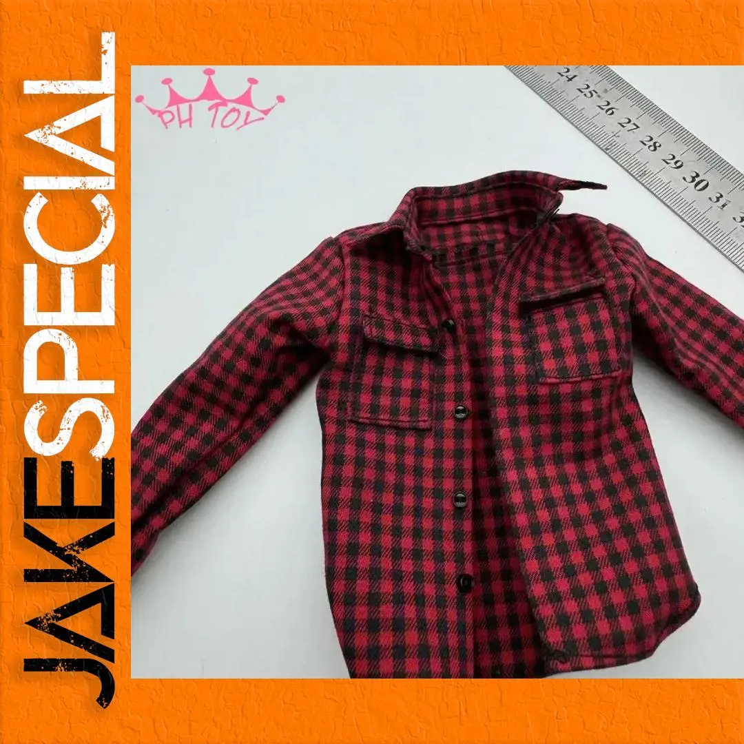 1/6 Scale Male Flannel Plaid Casual Shirt 1 1/6 Scale Male Flannel Plaid Casual Shirt