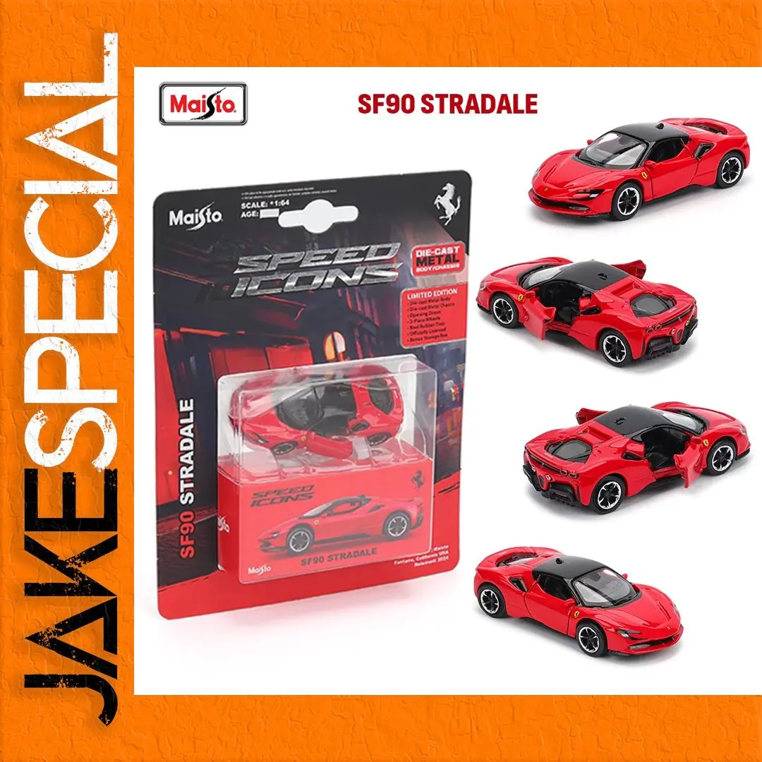Red Ferrari SF90 1:64 Scale Die-Cast Model 1 Red Ferrari SF90 1:64 Scale Die-Cast Model