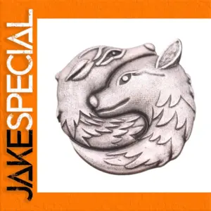 Viking Men's Dual-Wolf Metal Brooch 4.1 cm