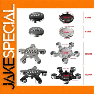 Black and Silver Car Hub Cap Set