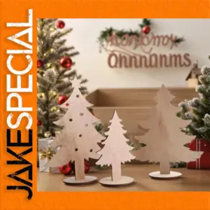 Rustic Wooden Christmas Tree Ornaments Set