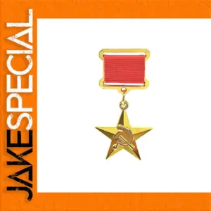 Soviet-Style Medal with Red Ribbon
