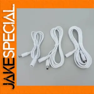 White DC Power Extension Cable Set for 12V Devices