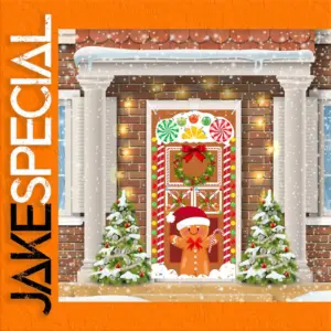 Festive Christmas Gingerbread Man Hanging Flag