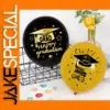 Graduation Balloons Set 10 Latex 12" Black, Gold, Yellow