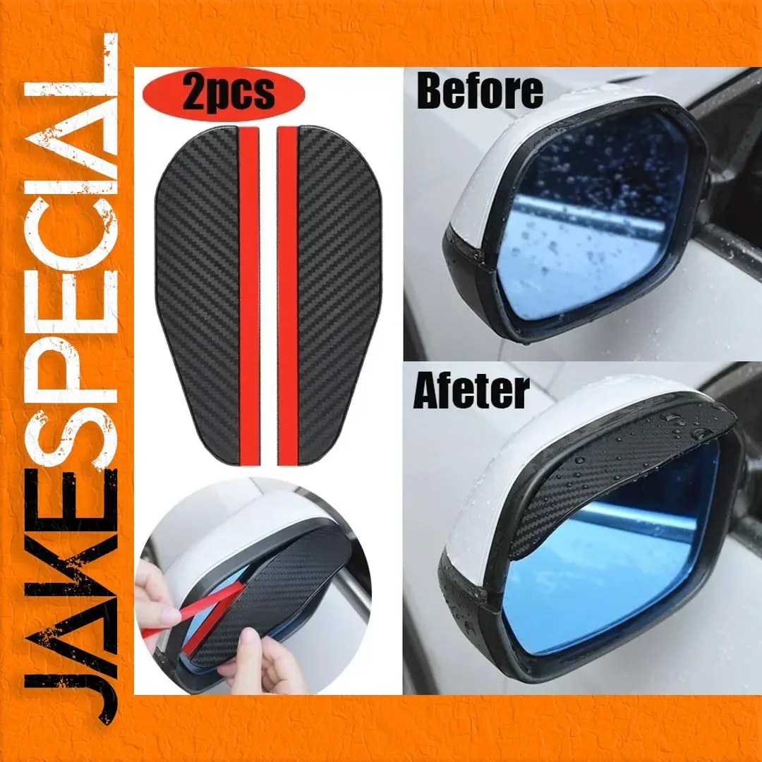 Carbon Fiber Rain Eyebrow Mirror Protectors Set 1 Carbon Fiber Rain Eyebrow Mirror Protectors Set