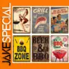 BBQ Zone Vintage Metal Tin Sign 20cm x 30cm