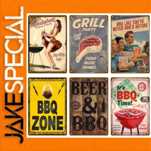 BBQ Zone Vintage Metal Tin Sign 20cm x 30cm