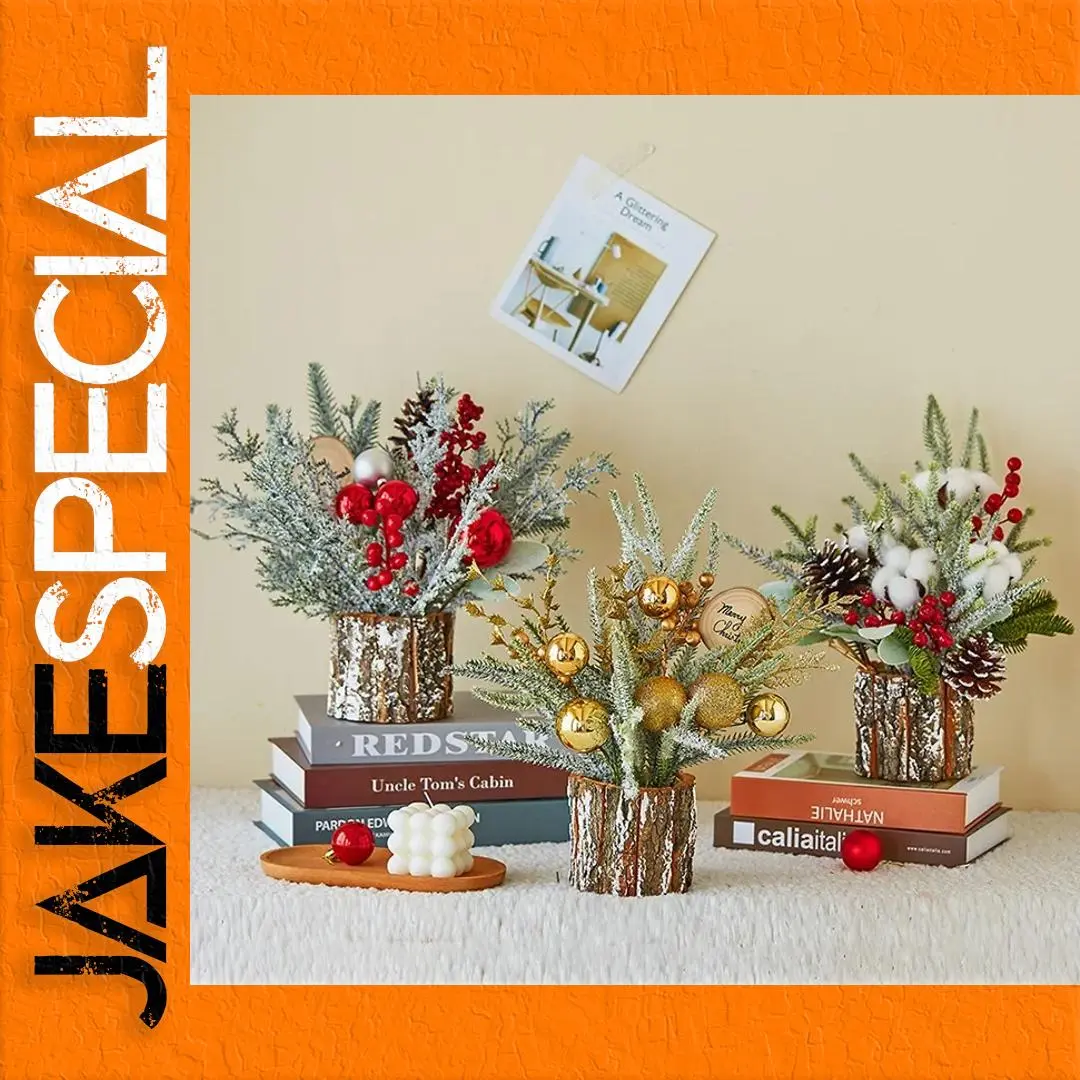 Mini 30cm Flocked Pine Christmas Tree for Home 1 Mini 30cm Flocked Pine Christmas Tree for Home