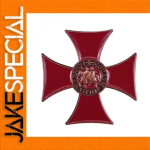 Knights Templar Badge with Crimson Cross Design