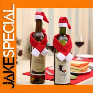 Festive Santa Themed Wine Bottle Covers Set