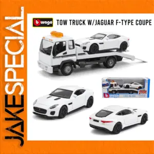 Bburago 1:43 Tow Truck and Jaguar F-Type Set