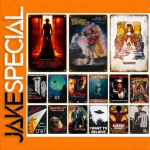 Vintage Metal Movie Sign for Bar Decor