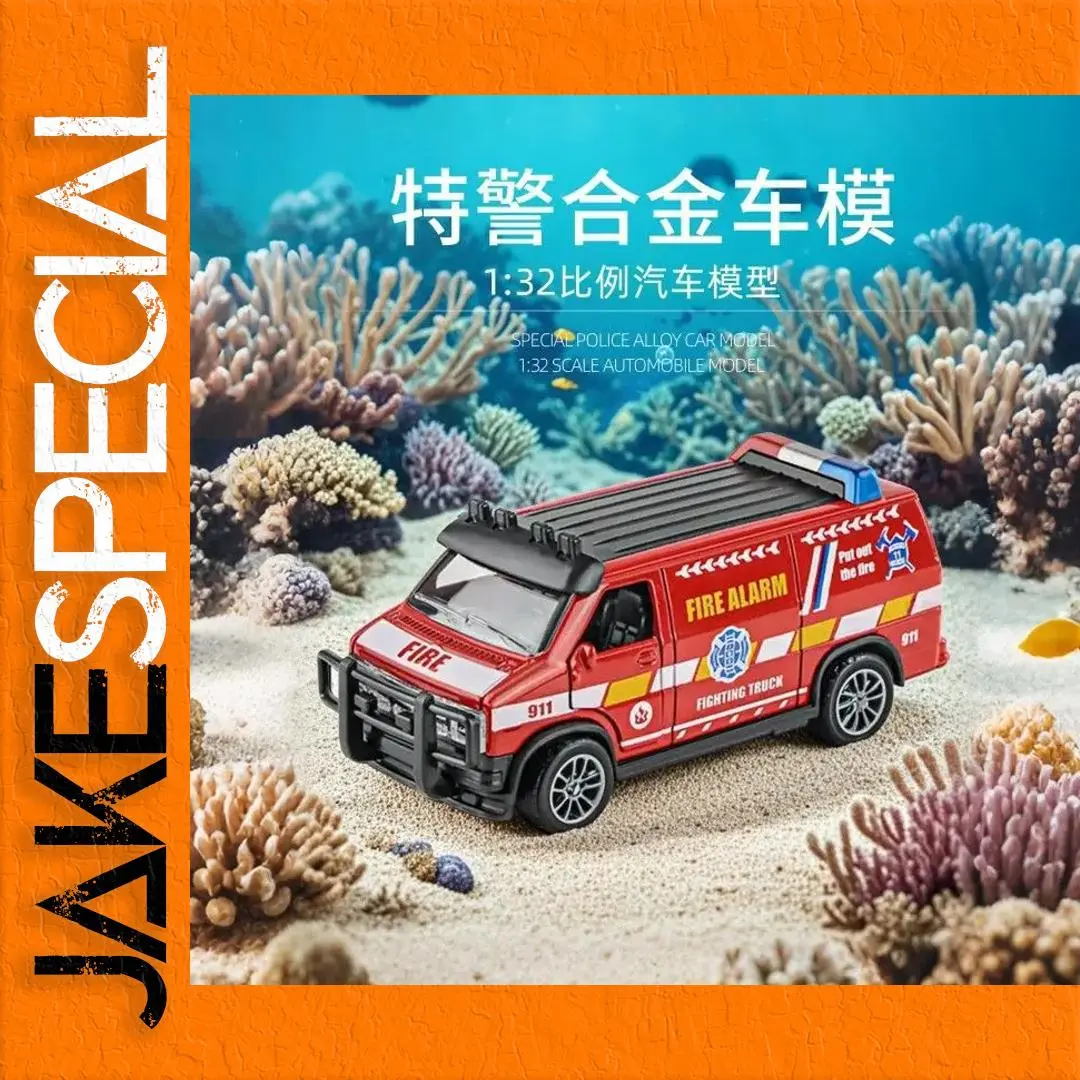 1:32 Scale Alloy Police Fire Truck Model 1 1:32 Scale Alloy Police Fire Truck Model