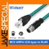 Industrial M12 to RJ45 Network Cable 1m