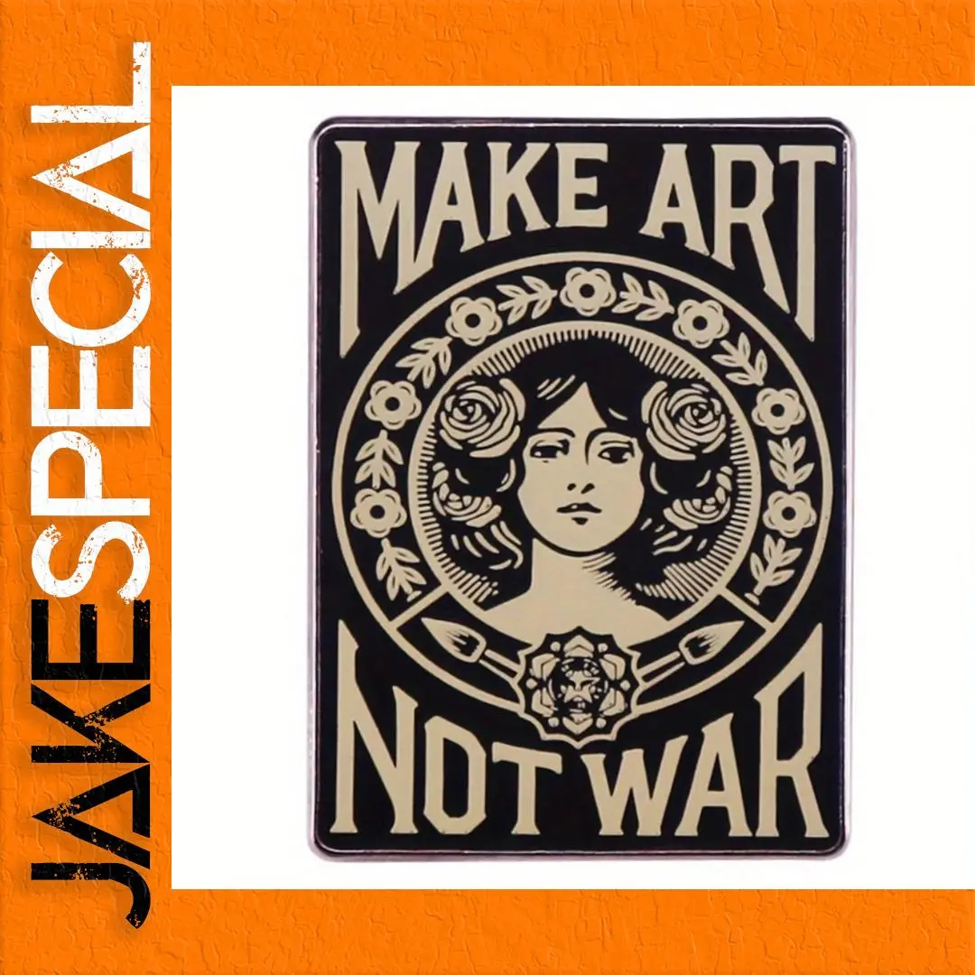 Make Art Not War Vintage Enamel Pin Brooch 1 Make Art Not War Vintage Enamel Pin Brooch