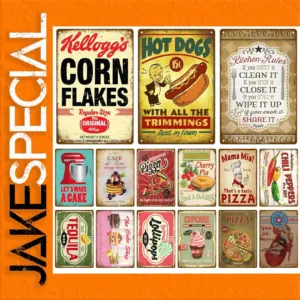 Retro Diner Tin Sign 20cm x 30cm Decor