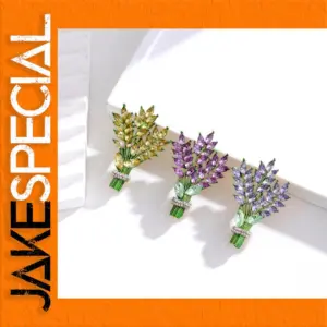 Lavender Crystal Floral Brooch for Women