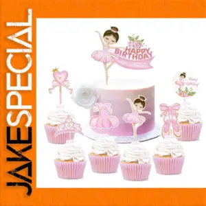 Pink Ballerina Cake Topper Set for Celebrations
