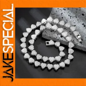 Heart Rhinestone Jewelry Set with Adjustable Chain