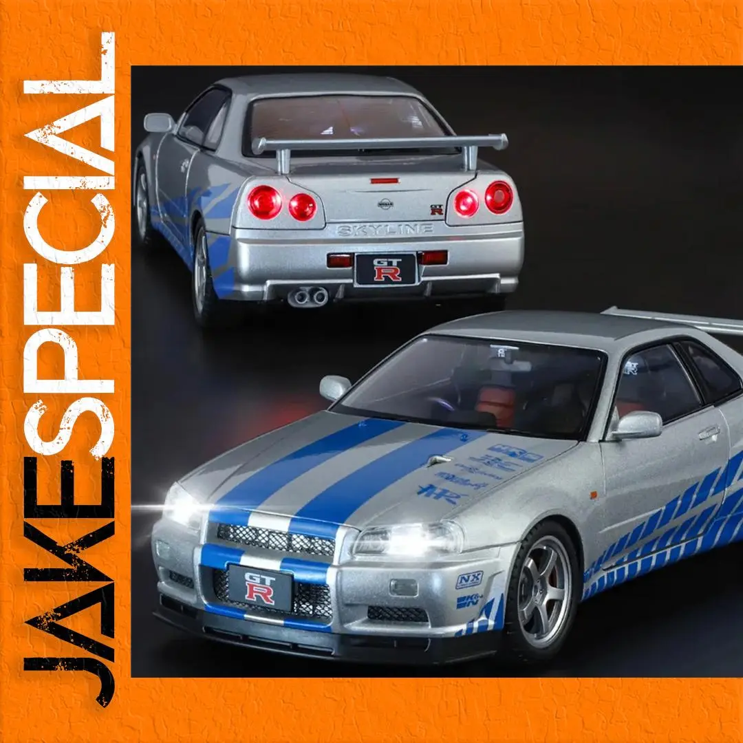 GTR GT-R R34 Skyline 1:18 Scale Diecast Model 1 GTR GT-R R34 Skyline 1:18 Scale Diecast Model