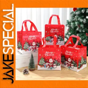 Festive Christmas Gift Bag Set with Santa Design
