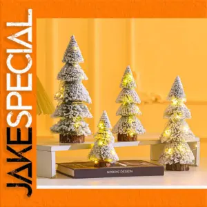 Mini Frosted Cedar Christmas Trees Set