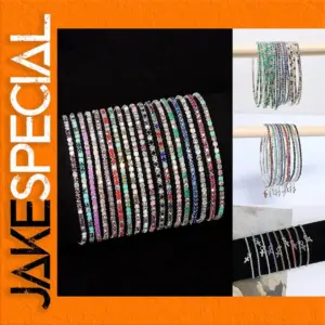 Sparkling Multicolored Rhinestone Wristbands Set
