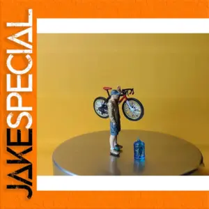 1:64 Scale Hipster Man Figurine with Bike