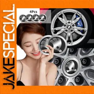 Set of 4 56mm Black Car Hub Caps