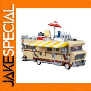 Vintage Food Truck Model with 725 Bricks