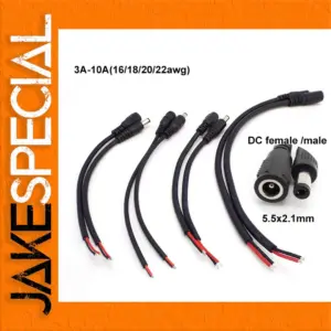 Power Supply Extension Cables Set 18cm for LED and CCTV