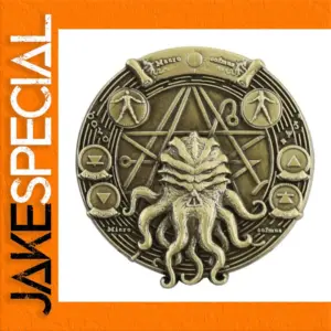 3D Cthulhu Pentagram Badge in Vintage Bronze