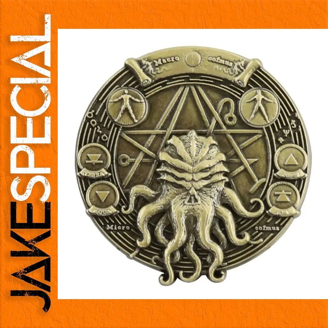 3D Cthulhu Pentagram Badge in Vintage Bronze 1 3D Cthulhu Pentagram Badge in Vintage Bronze