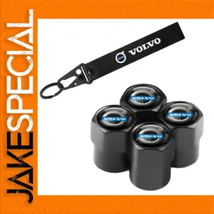 Blue Logo Durable Aluminum Tire Valve Caps Set