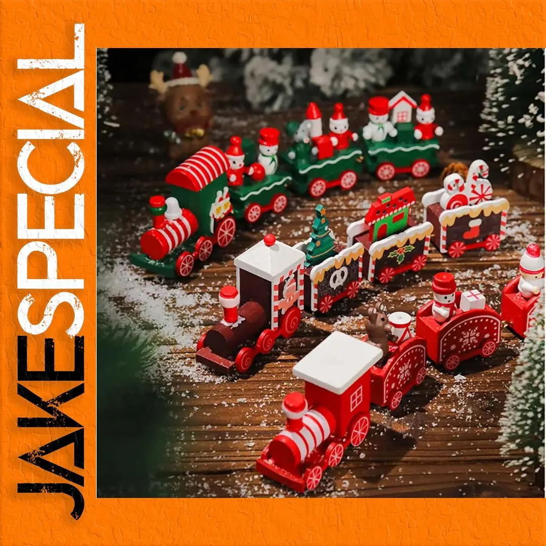 Festive Christmas Wooden Train Decoration Set 1 Festive Christmas Wooden Train Decoration Set