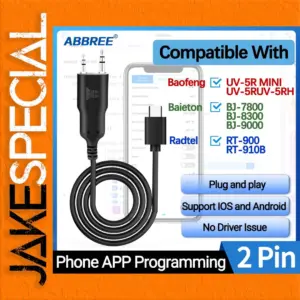 ABBREE Programming Cable for Baofeng Walkie-Talkies