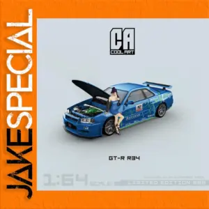 Blue Nissan GT-R R34 1:64 Diecast Model