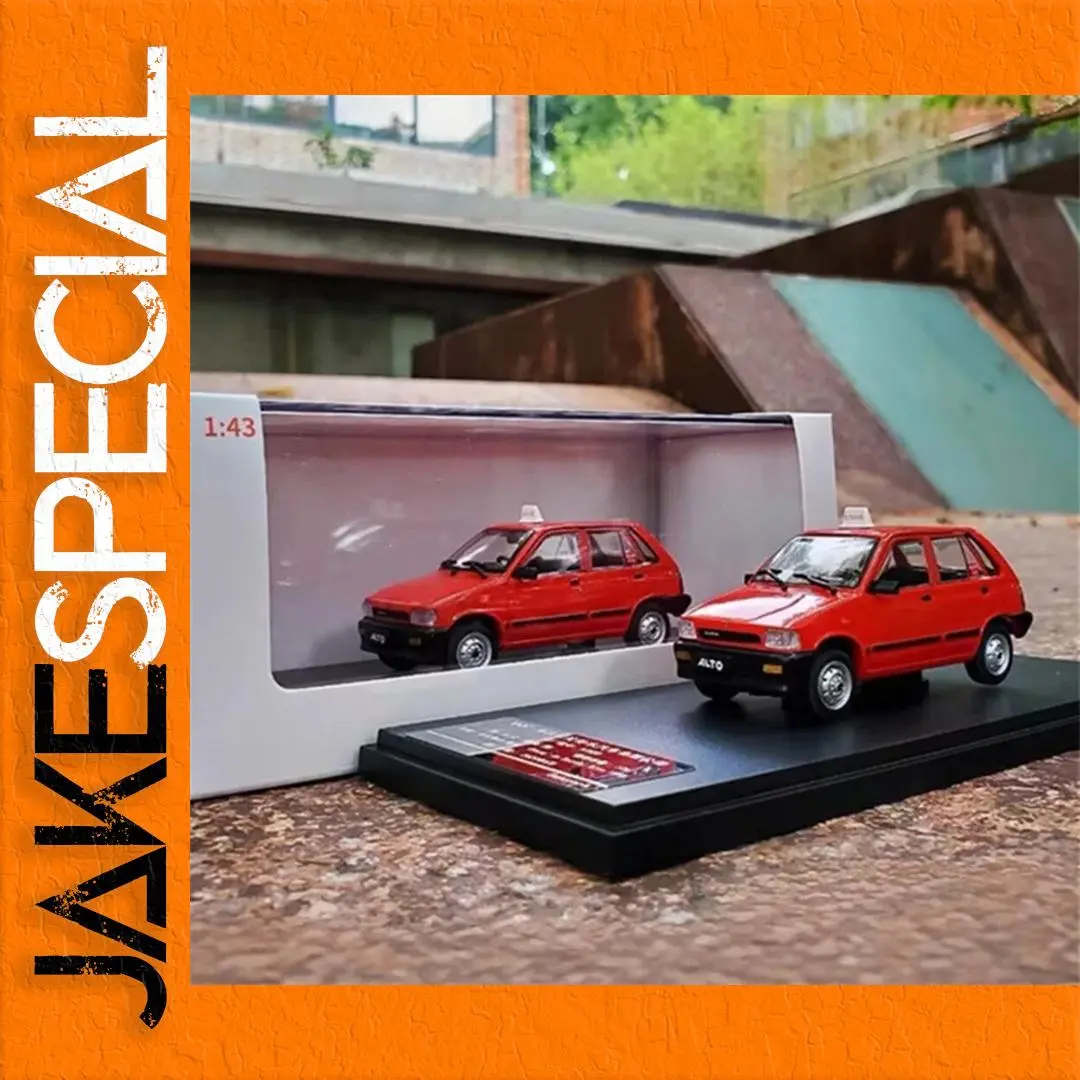 Vibrant Red Suzuki Alto Taxi Diecast Model 1 Vibrant Red Suzuki Alto Taxi Diecast Model