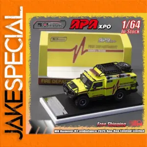 Vibrant Yellow Hummer H2 Ambulance Model