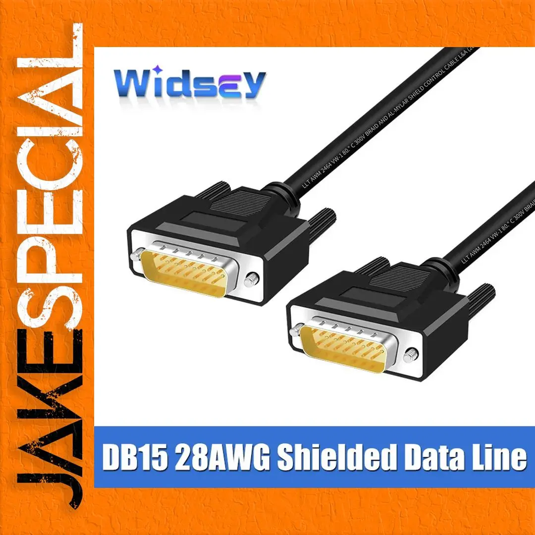 Industrial Shielded DB15 15-Pin Male to Female Cable 1 Industrial Shielded DB15 15-Pin Male to Female Cable